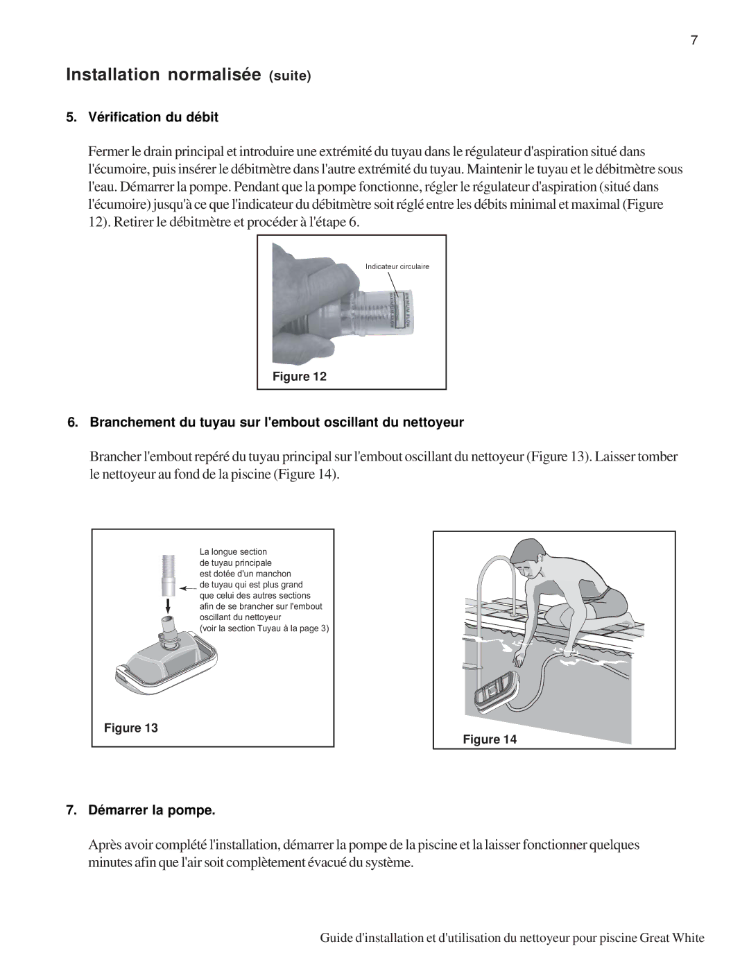 Pentair Automatic Pool Cleaner important safety instructions Vérification du débit 