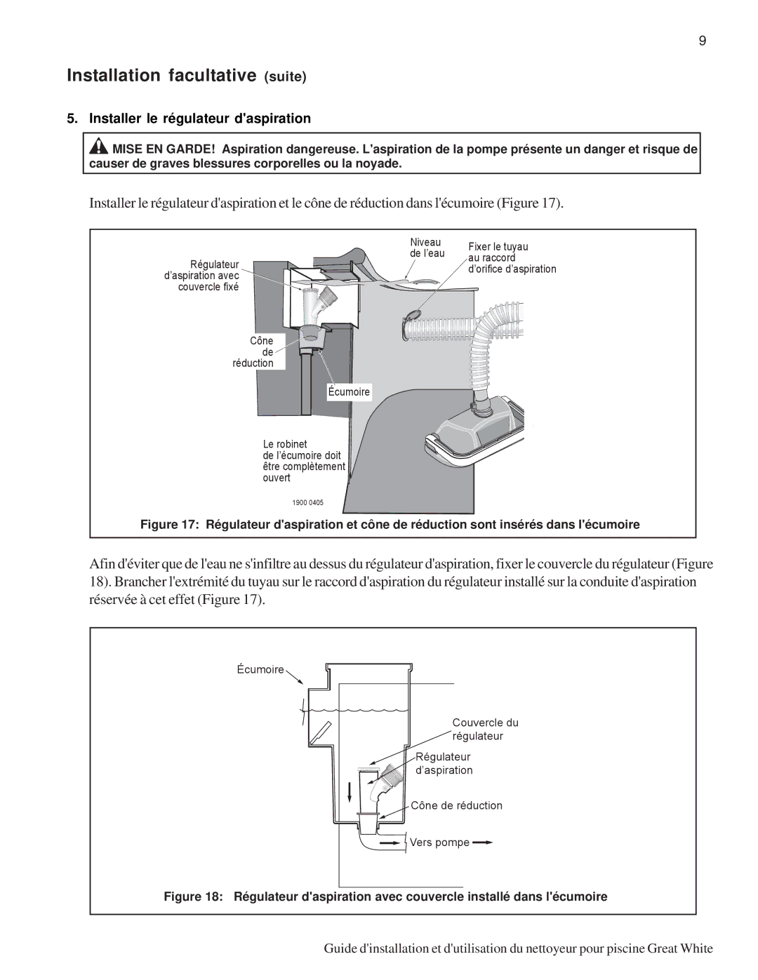 Pentair Automatic Pool Cleaner important safety instructions Installation facultative suite 