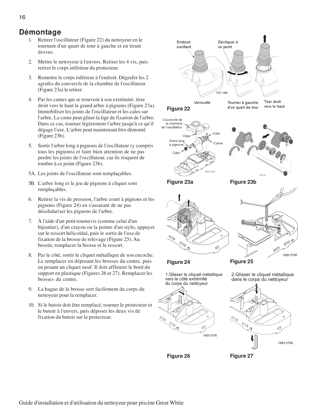 Pentair Automatic Pool Cleaner important safety instructions Démontage, Le retirer 