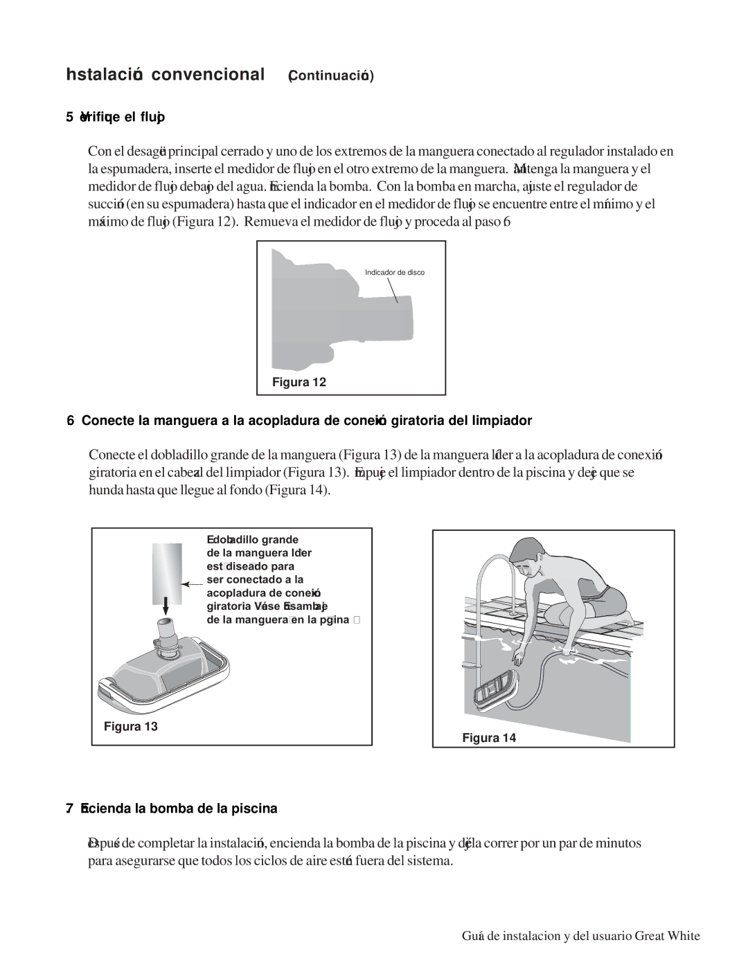 Pentair Automatic Pool Cleaner important safety instructions Verifique el flujo 