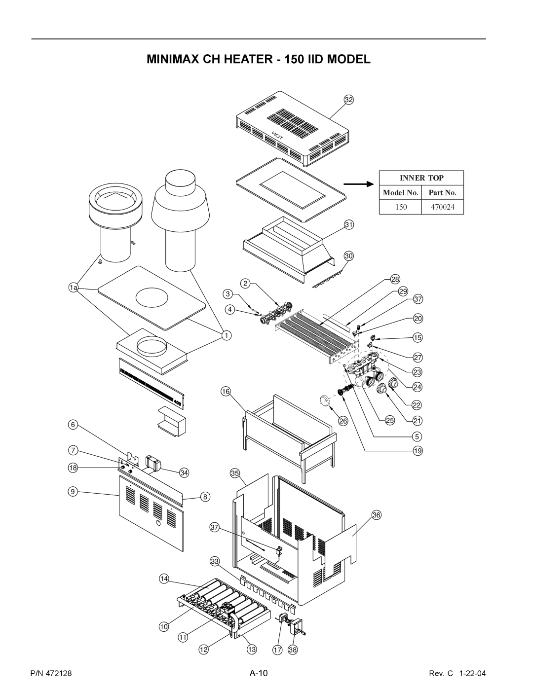 Pentair installation manual Minimax CH Heater 150 IID Model 