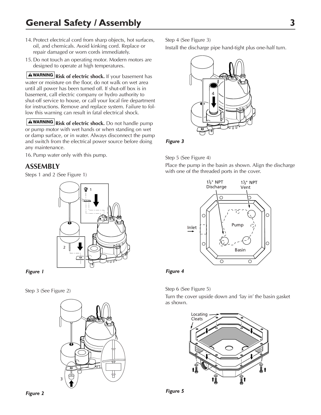 Pentair DP233110V owner manual General Safety / Assembly 