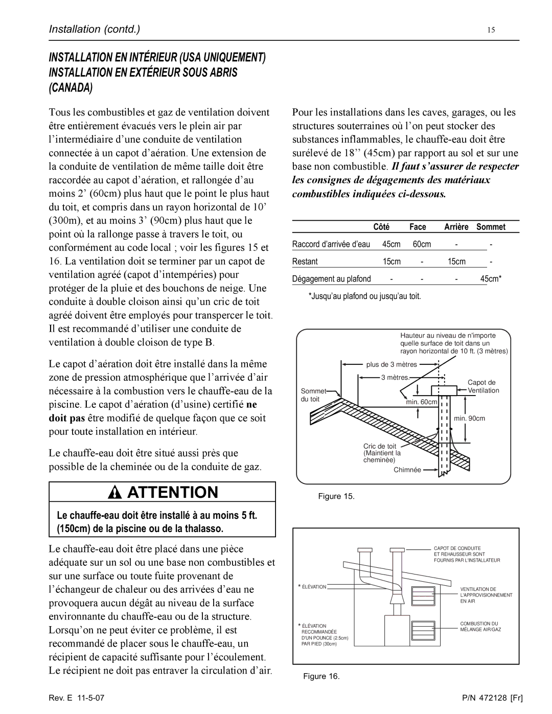 Pentair Hot Tub manual Côté Face Arrière Sommet 