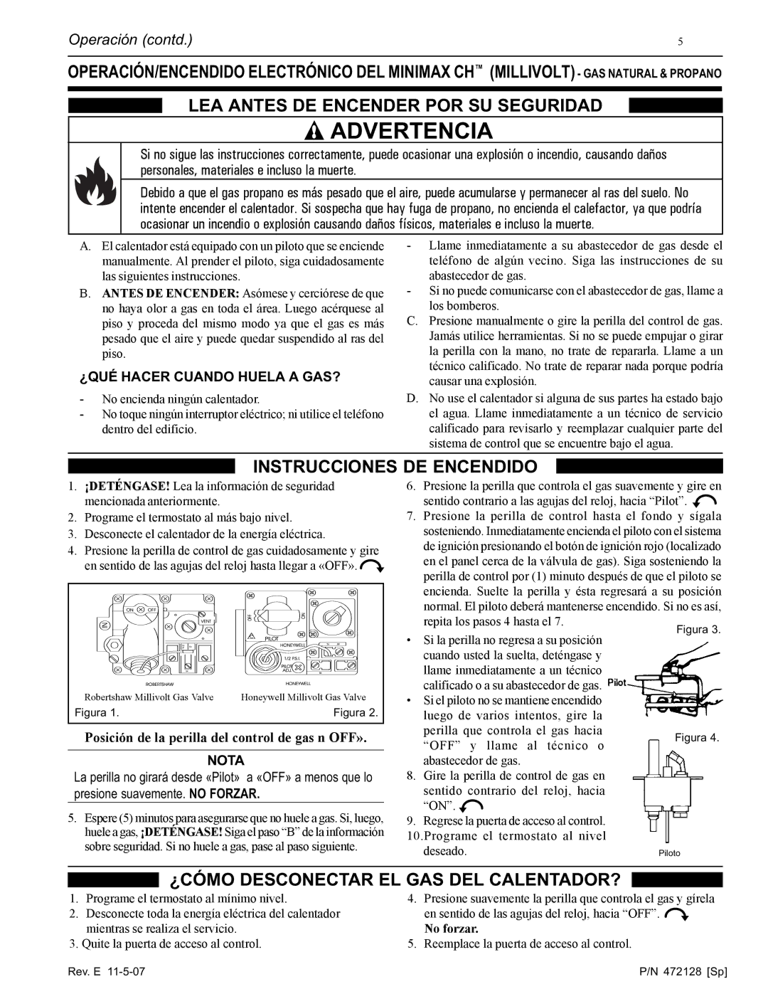 Pentair Hot Tub manual LEA Antes DE Encender POR SU Seguridad, Instrucciones DE Encendido 