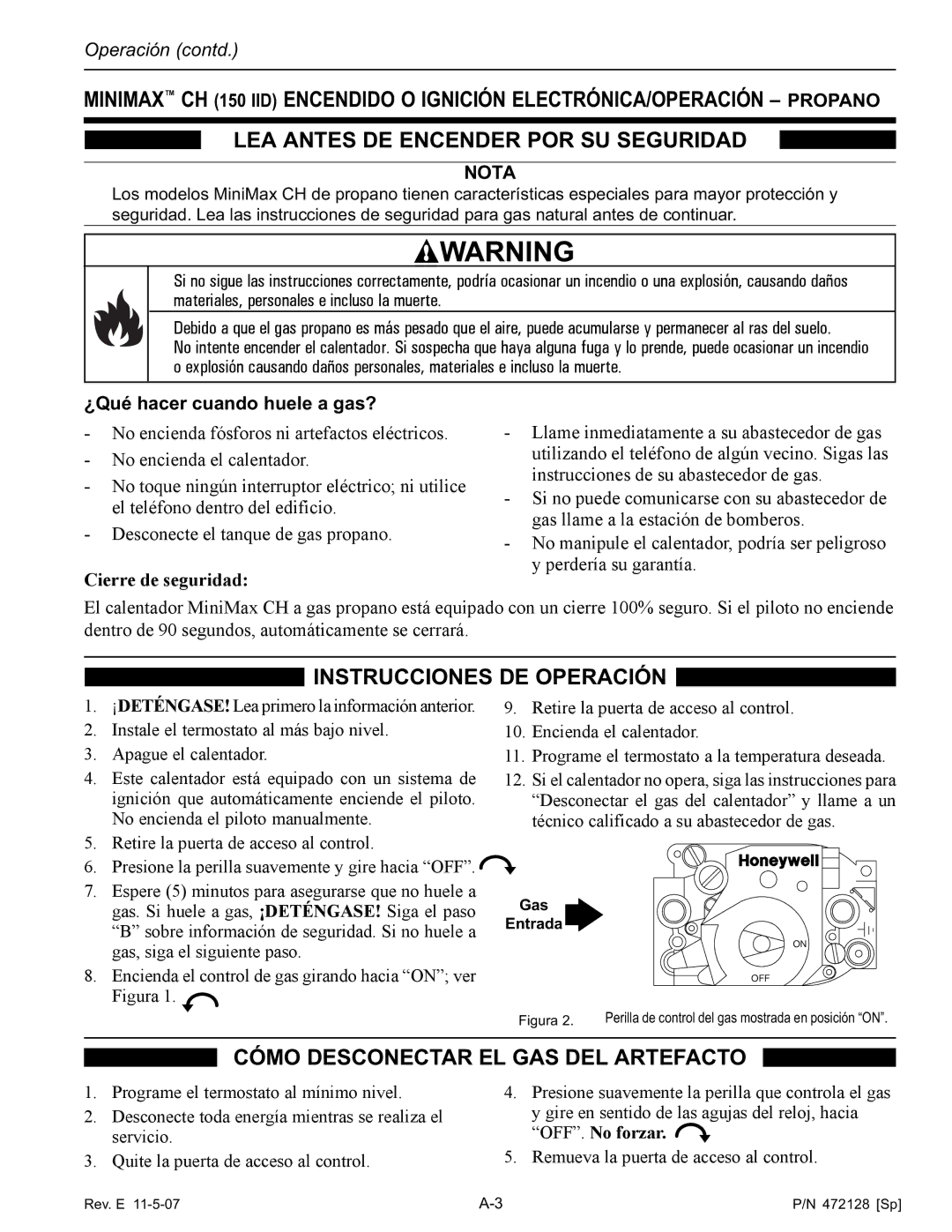 Pentair Hot Tub manual Operación contd, Cierre de seguridad 