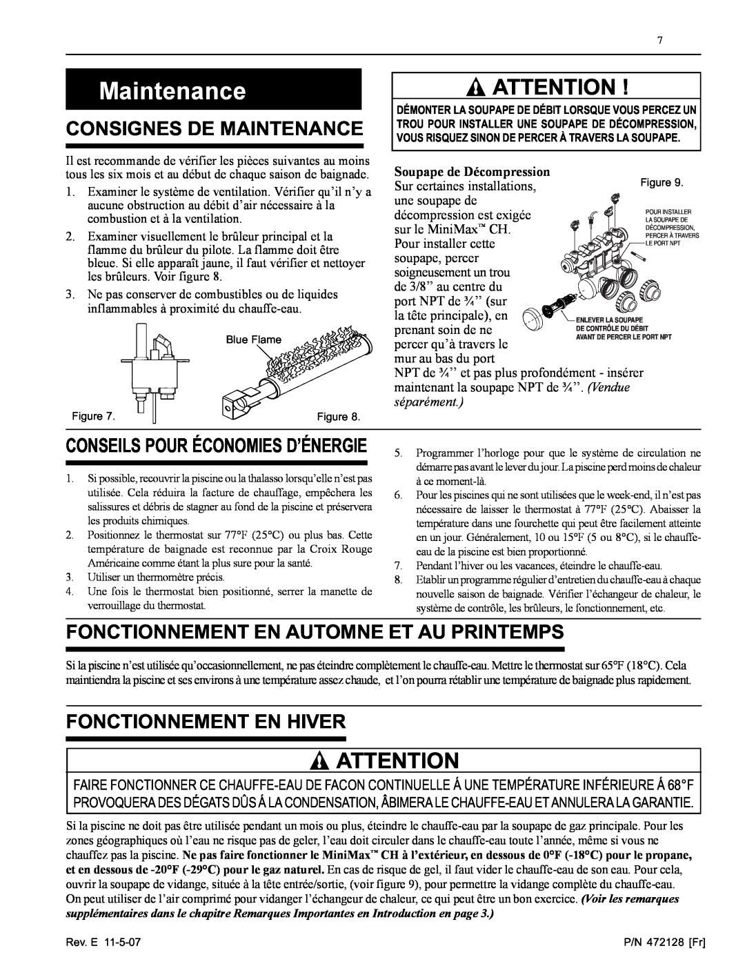 Pentair Hot Tub manual Consignes De Maintenance, Fonctionnement En Automne Et Au Printemps, Fonctionnement En Hiver 