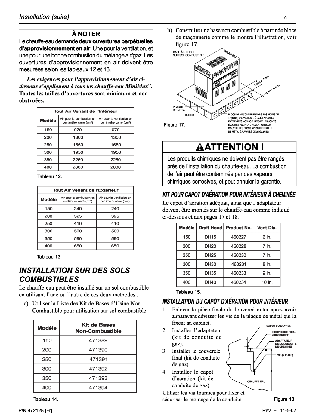 Pentair Hot Tub manual Installation Sur Des Sols Combustibles, Installation suite À NOTER 
