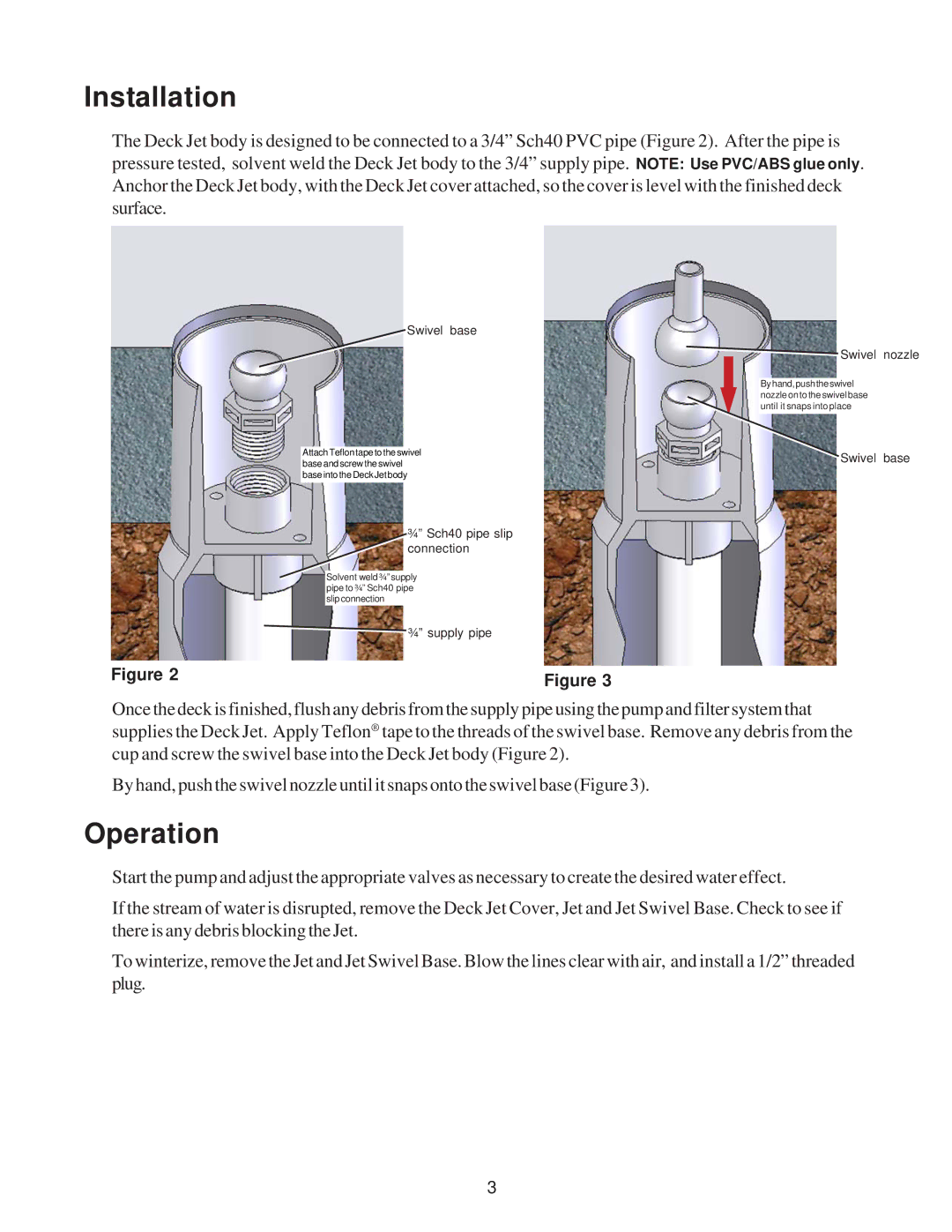 Pentair MagicStream installation instructions Installation, Operation 