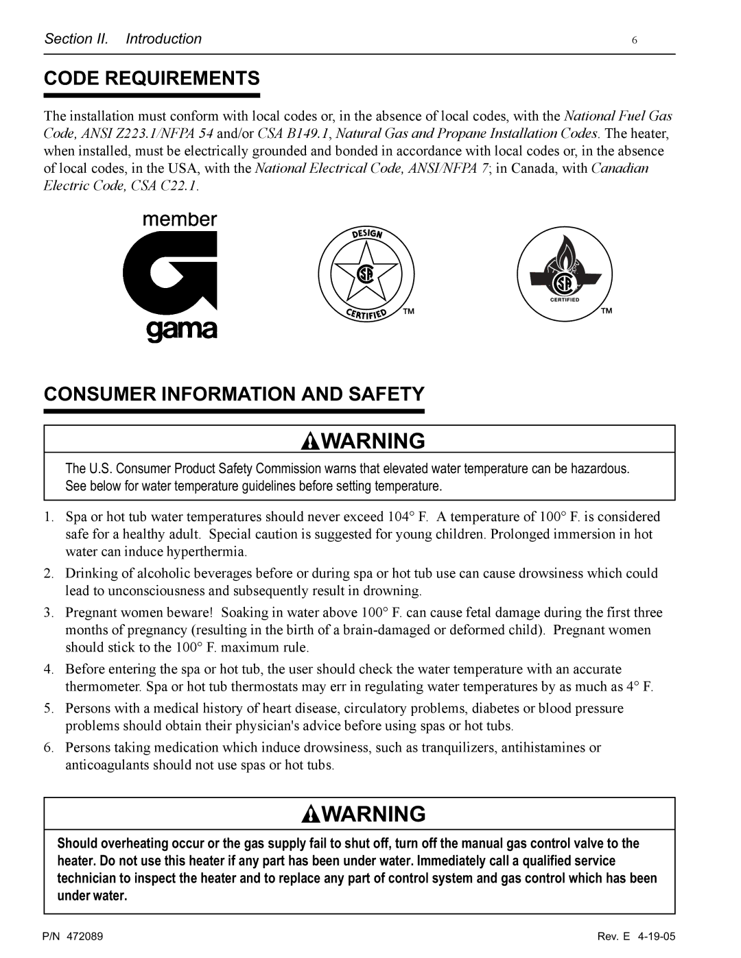 Pentair MiniMax NT LN installation manual Code Requirements, Consumer Information and Safety 