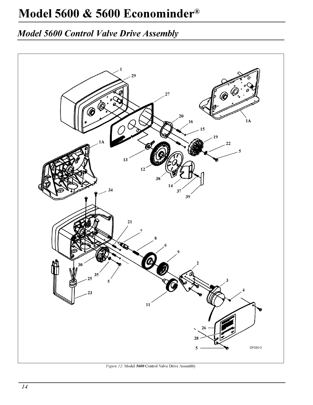 Pentair 40106 Rev. H 05/05, Model 5600 & 5600 Econominder manual Model 5600 Control Valve Drive Assembly 