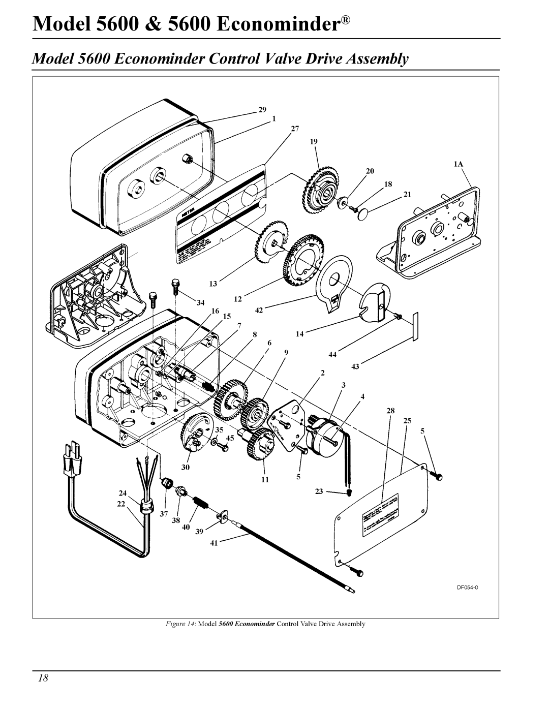 Pentair 40106 Rev. H 05/05, Model 5600 & 5600 Econominder manual Model 5600 Econominder Control Valve Drive Assembly 