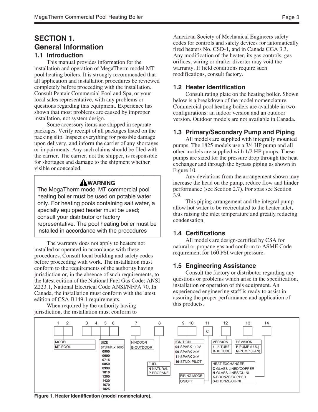 Pentair MT Sizes 500 important safety instructions General Information 