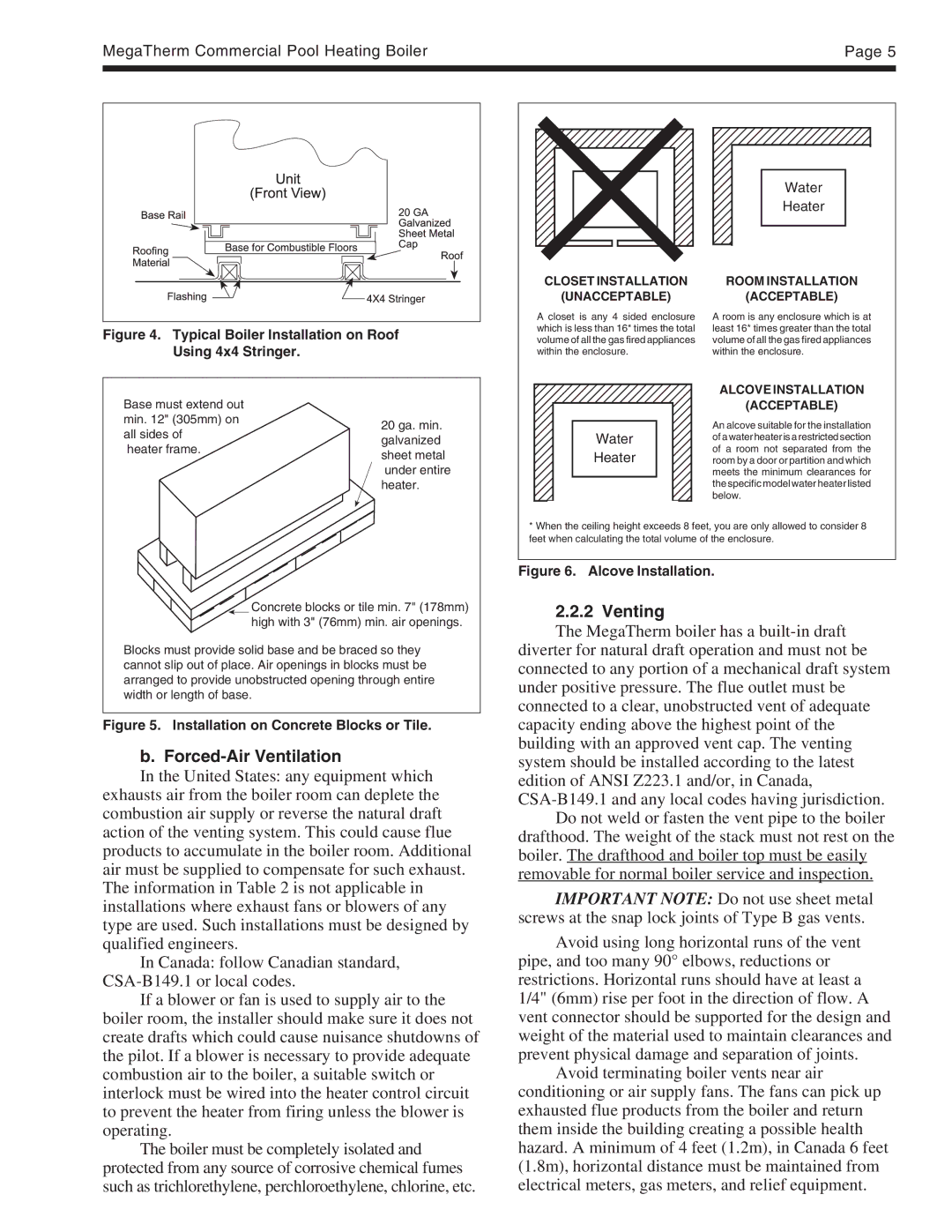 Pentair MT Sizes 500 important safety instructions Venting 