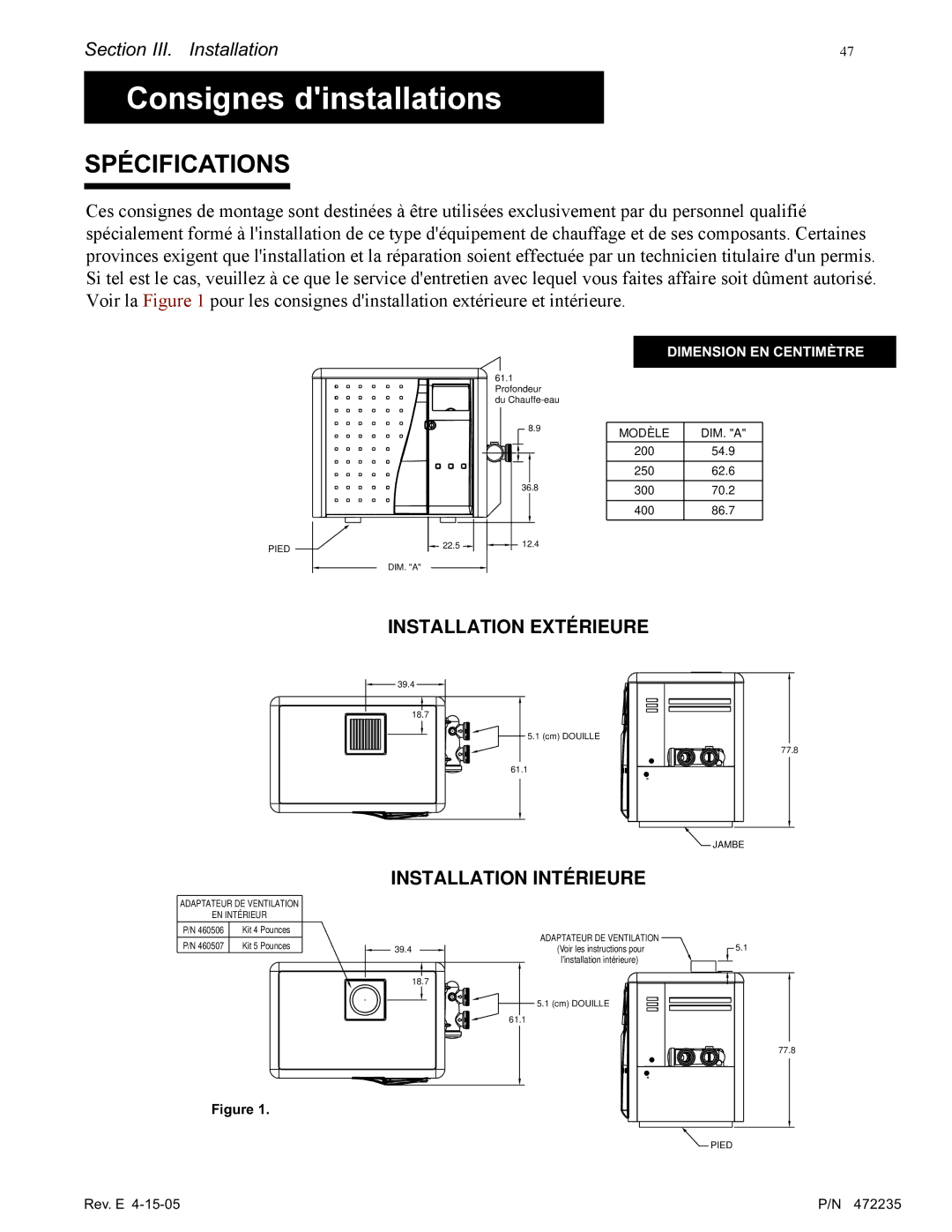 Pentair NT Series installation manual Consignes dinstallations, Spécifications 