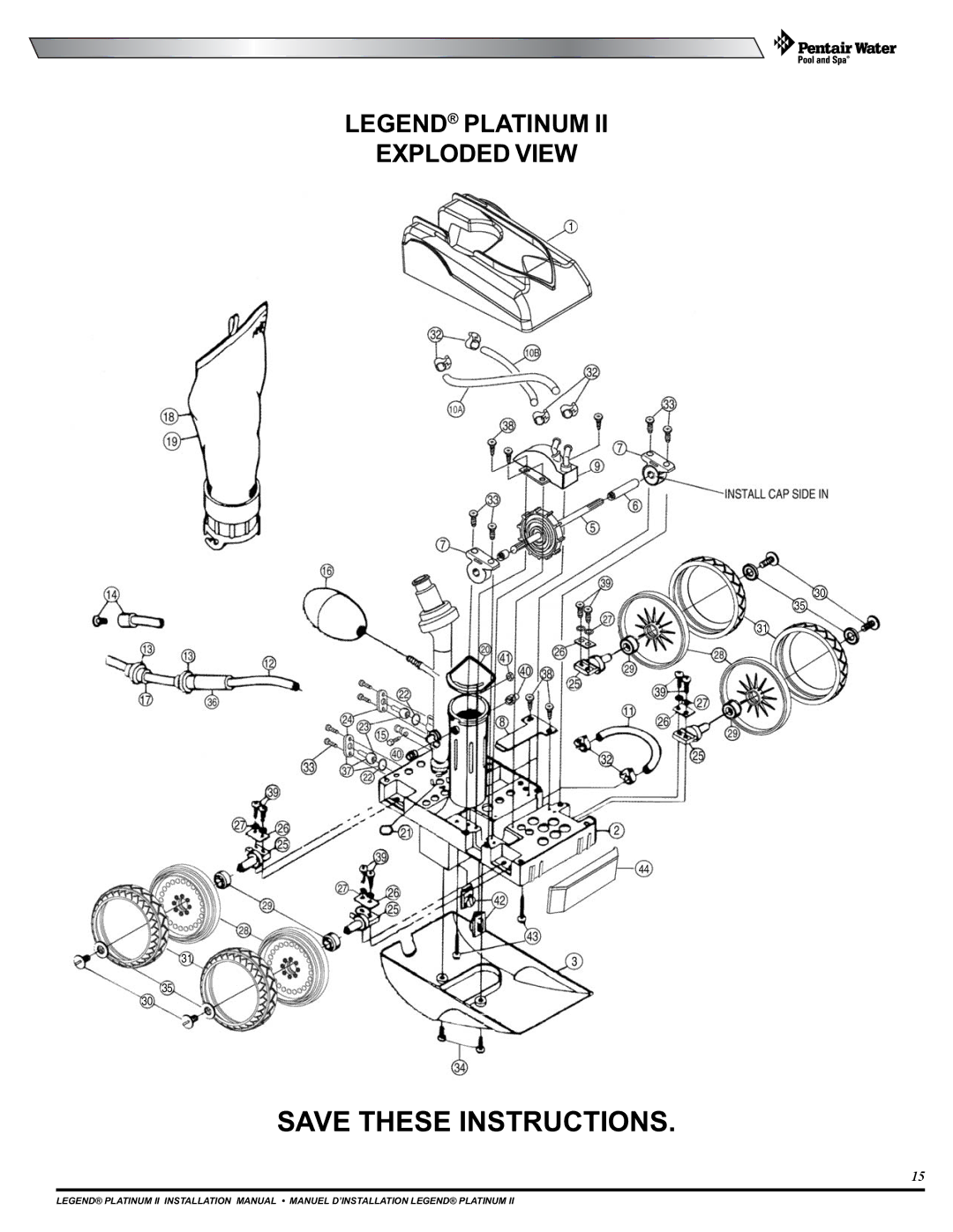 Pentair Platinum II installation manual Exploded View 