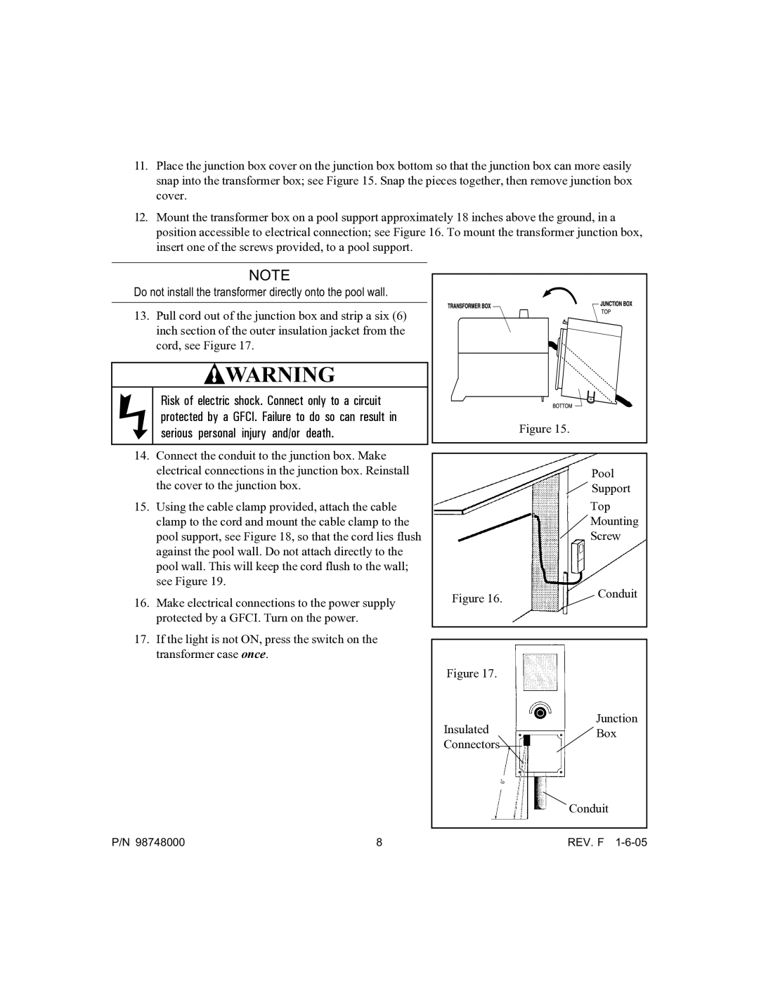 Pentair Quasar owner manual Screw 