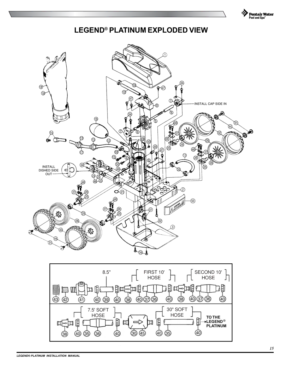 Pentair Side Pool Cleaner installation manual First Second Hose 