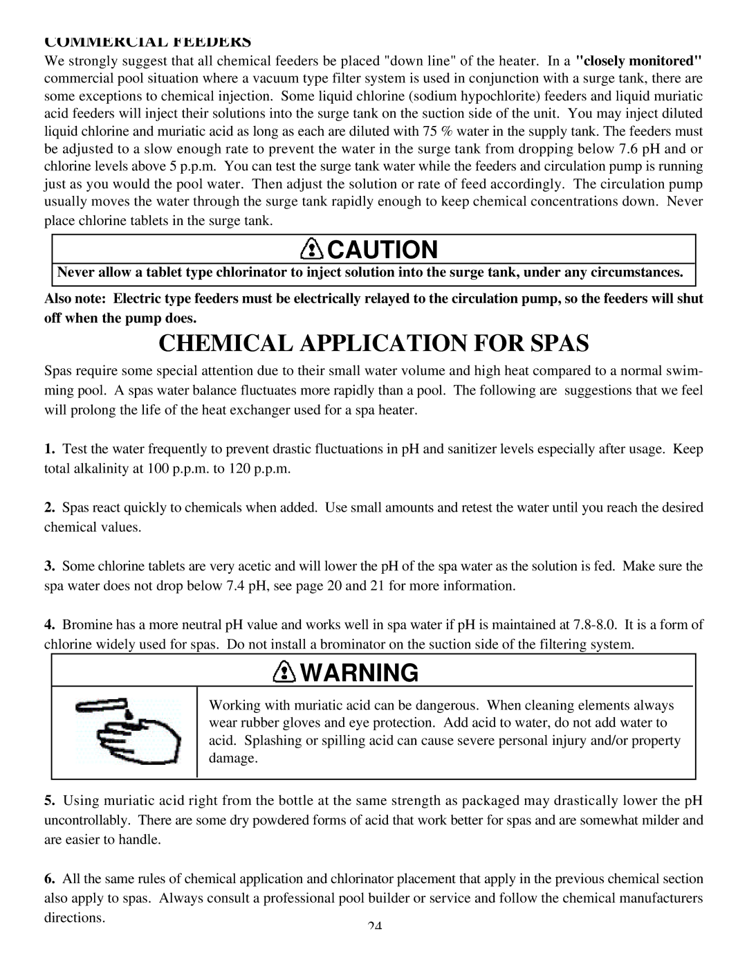 Pentair HP 400, HP 600, HP 800, HP 1000, HP 230, XLS800, XLS1000, CP12 Chemical Application for Spas, Commercial Feeders 