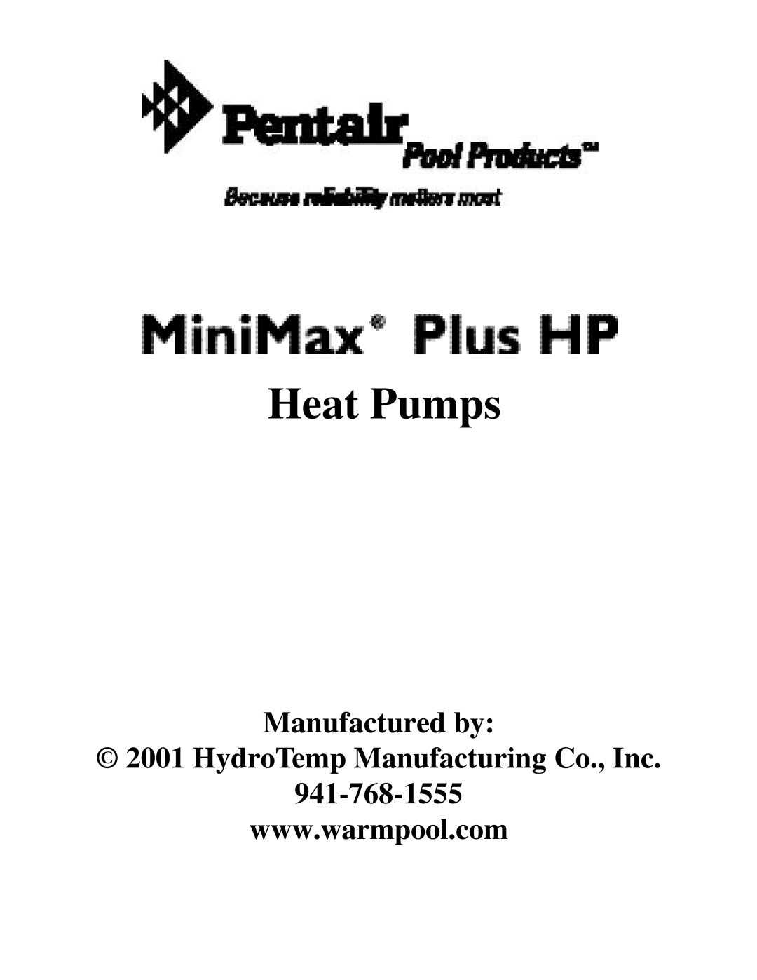 Pentair XLS1000, XLS800, CP12, XLS600, HP 400, HP 600, HP 800, HP 1000, HP 230 operation manual Heat Pumps 