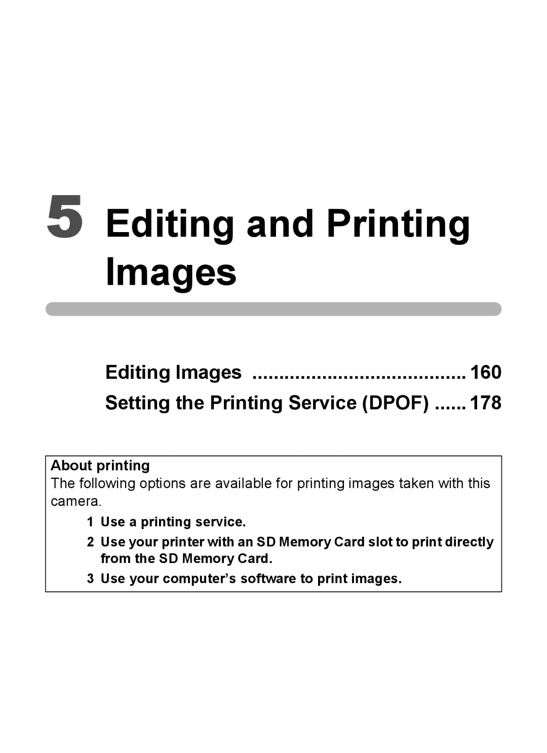 Pentax 14161, 14191, 14176 specifications Editing and Printing Images, About printing 