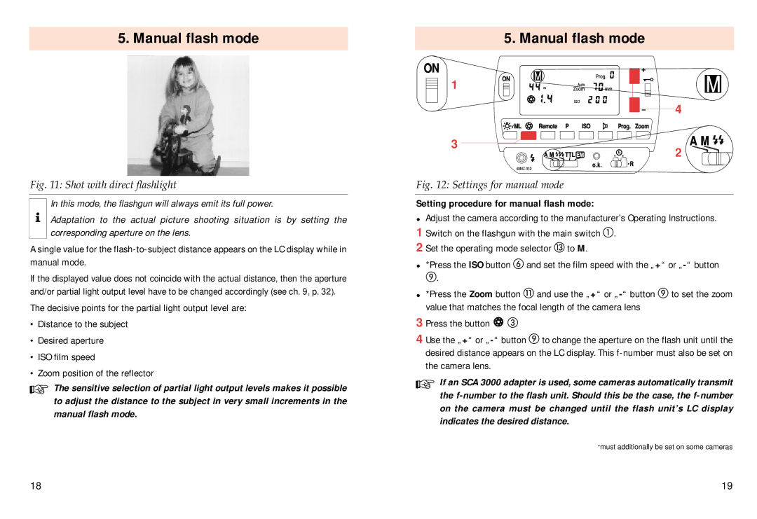 Pentax 40 MZ-3i operating instructions Manual flash mode, Setting procedure for manual flash mode 