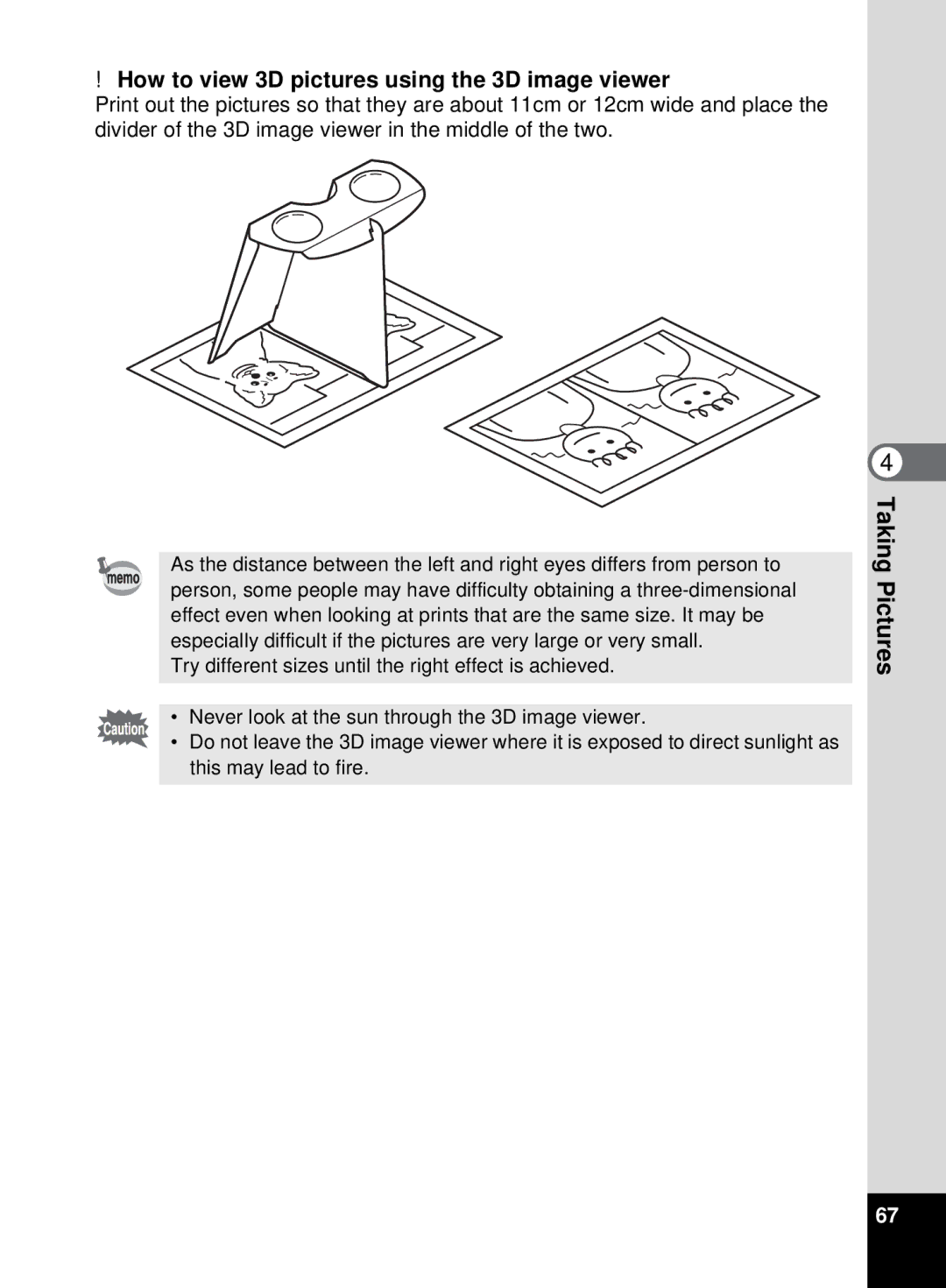 Pentax 555 manual How to view 3D pictures using the 3D image viewer 