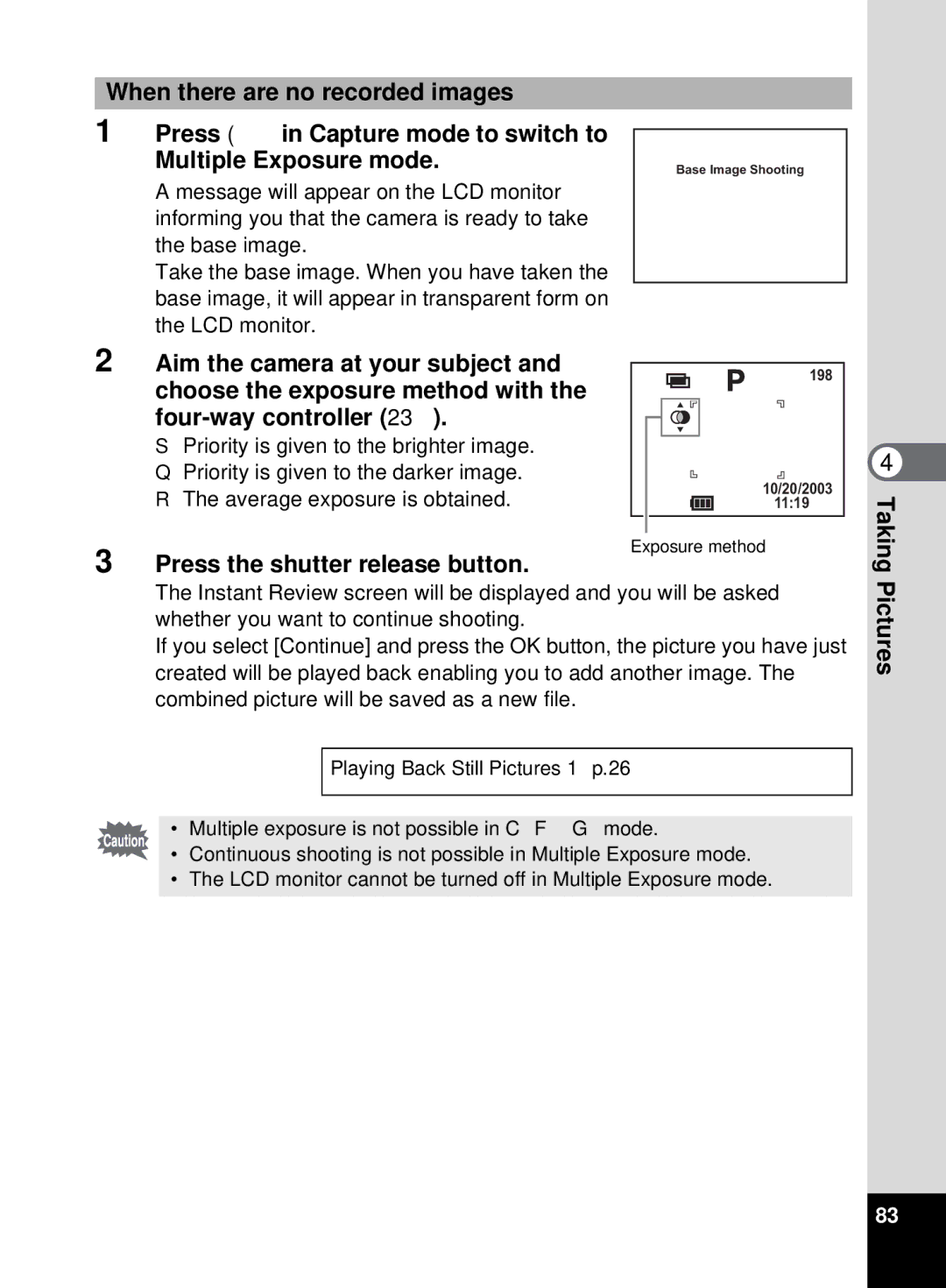 Pentax 555 manual Exposure method 