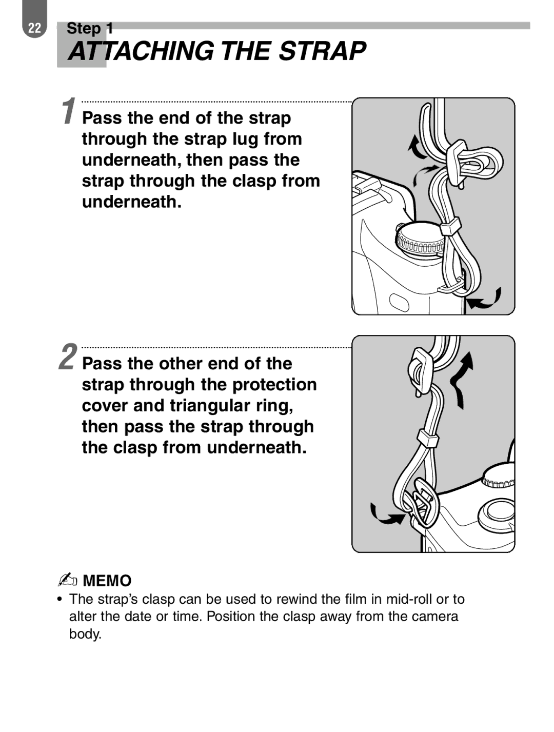 Pentax 57233 manual Attaching the Strap 