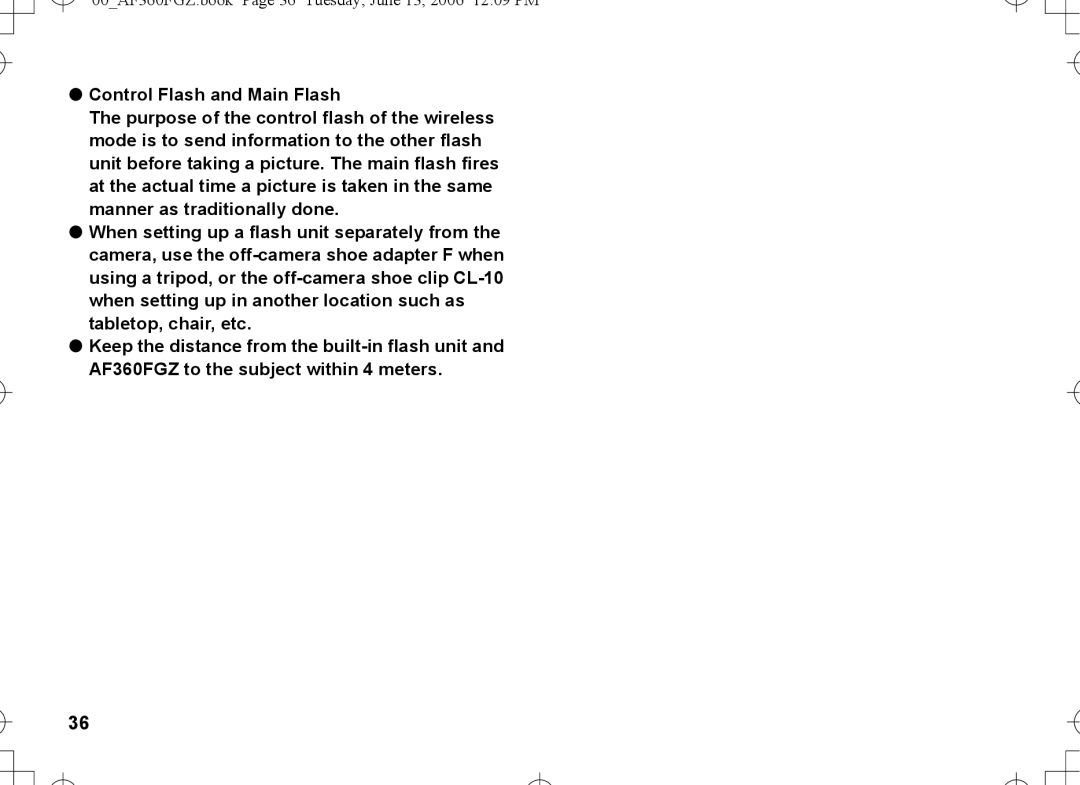 Pentax AF-360FGZ manual 00AF360FGZ.book Page 36 Tuesday, June 13, 2006 1209 PM 