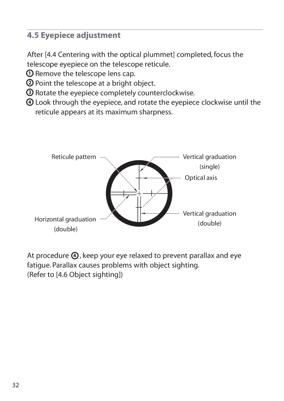 Pentax ETH-305, ETH-302, ETH-310 instruction manual Eyepiece adjustment 