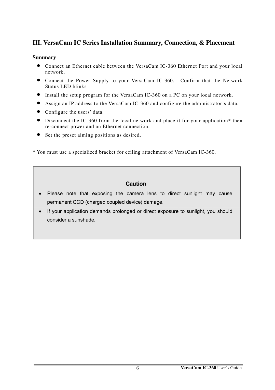 Pentax IC-360 manual Summary 