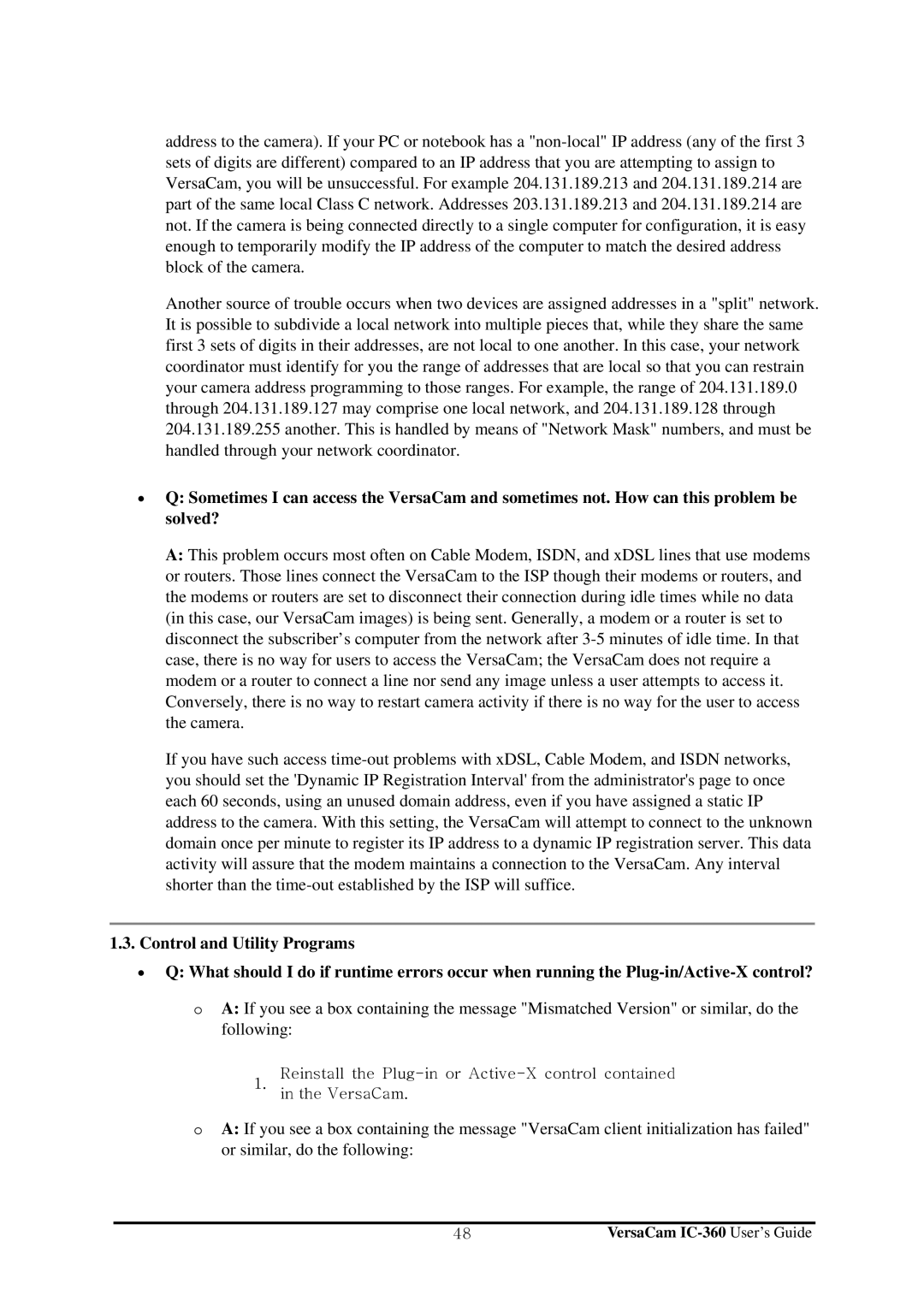 Pentax manual VersaCam IC-360 User’s Guide 