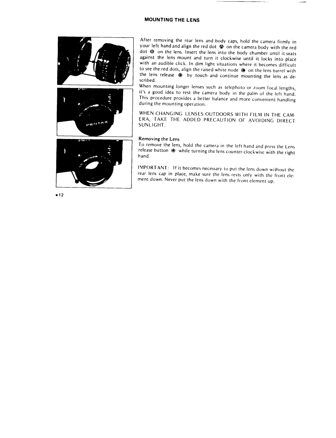 Pentax ILX manual 