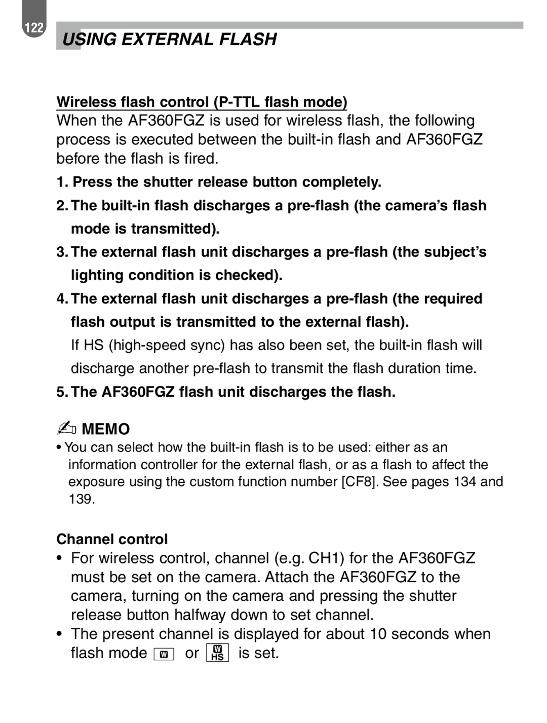 Pentax ist manual Wireless flash control P-TTL flash mode 