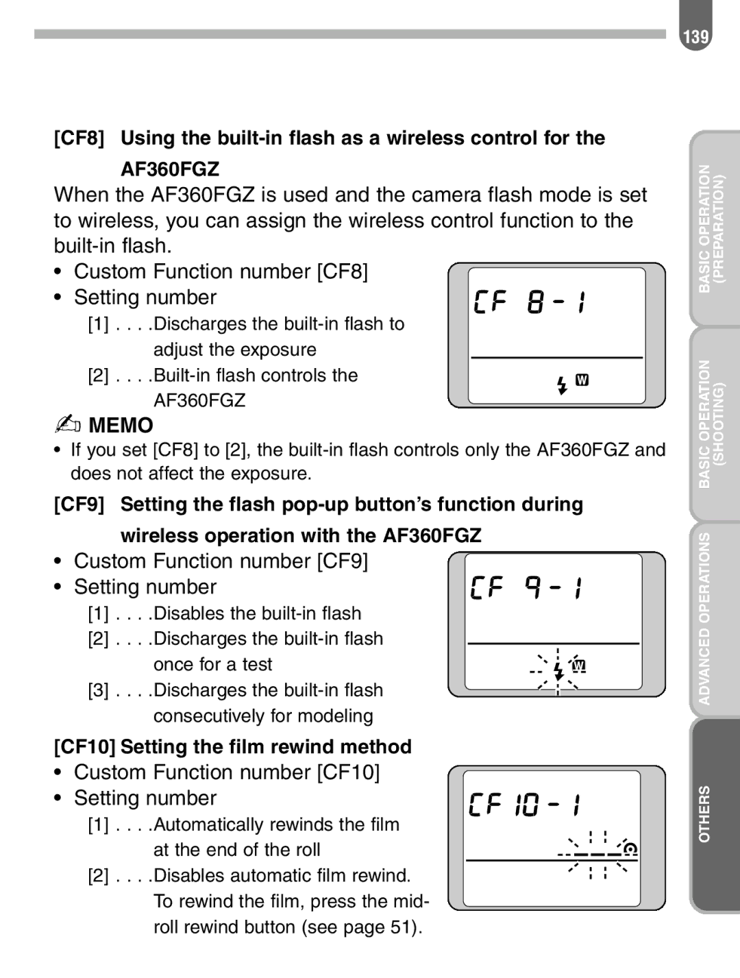 Pentax ist manual Custom Function number CF9 Setting number 