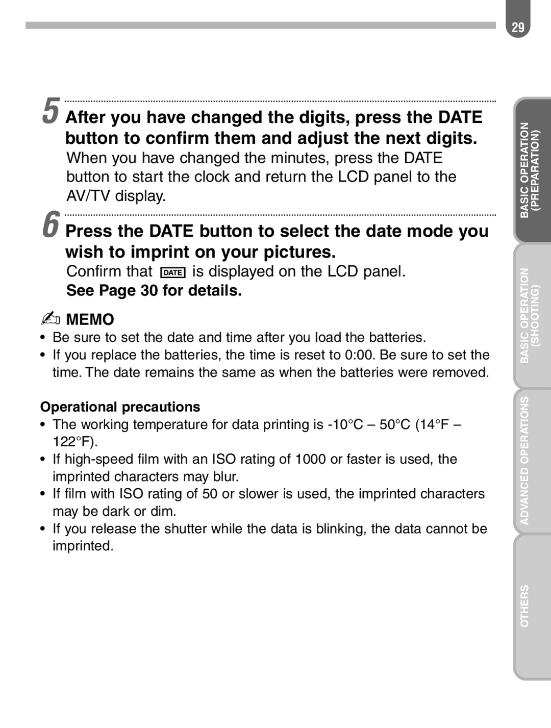 Pentax ist manual See Page 30 for details 