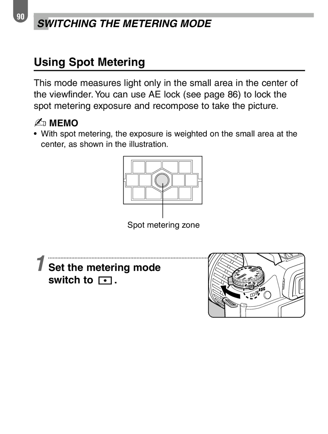 Pentax ist manual Using Spot Metering 