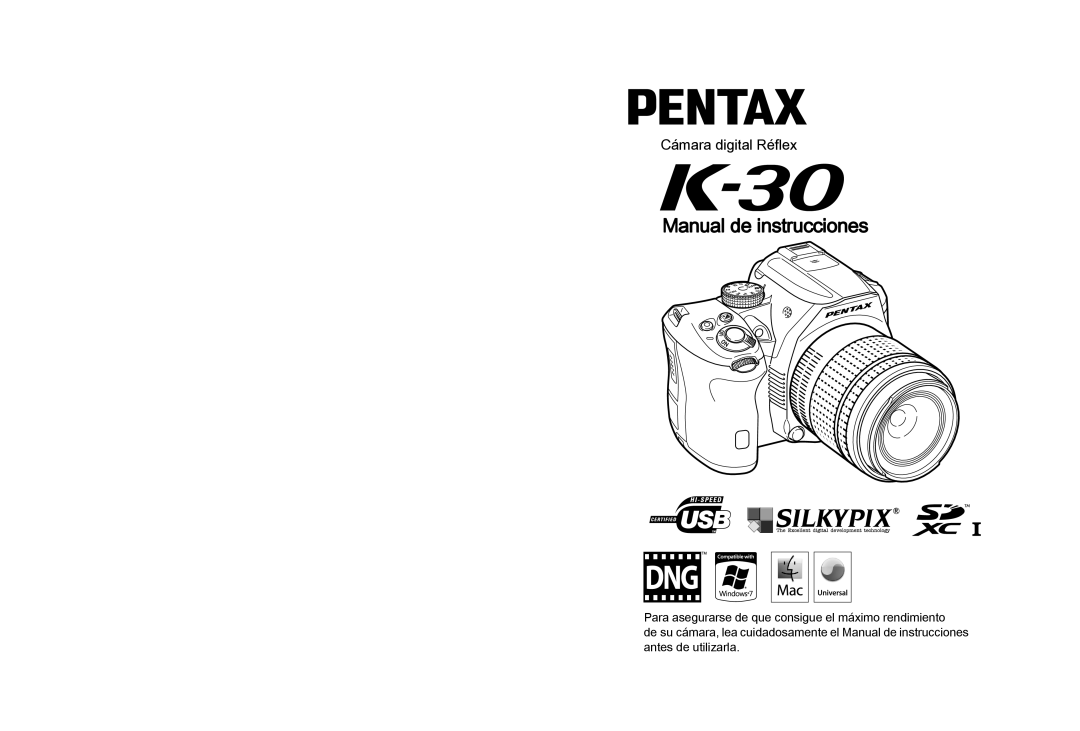 Pentax K-30 manual Manual de instrucciones 