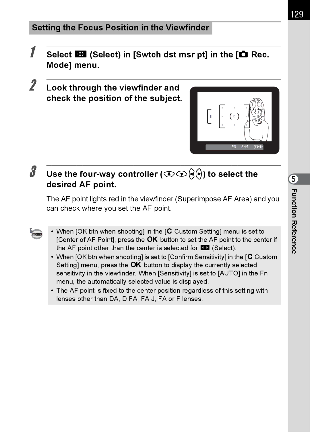 Pentax K100 D specifications 129 