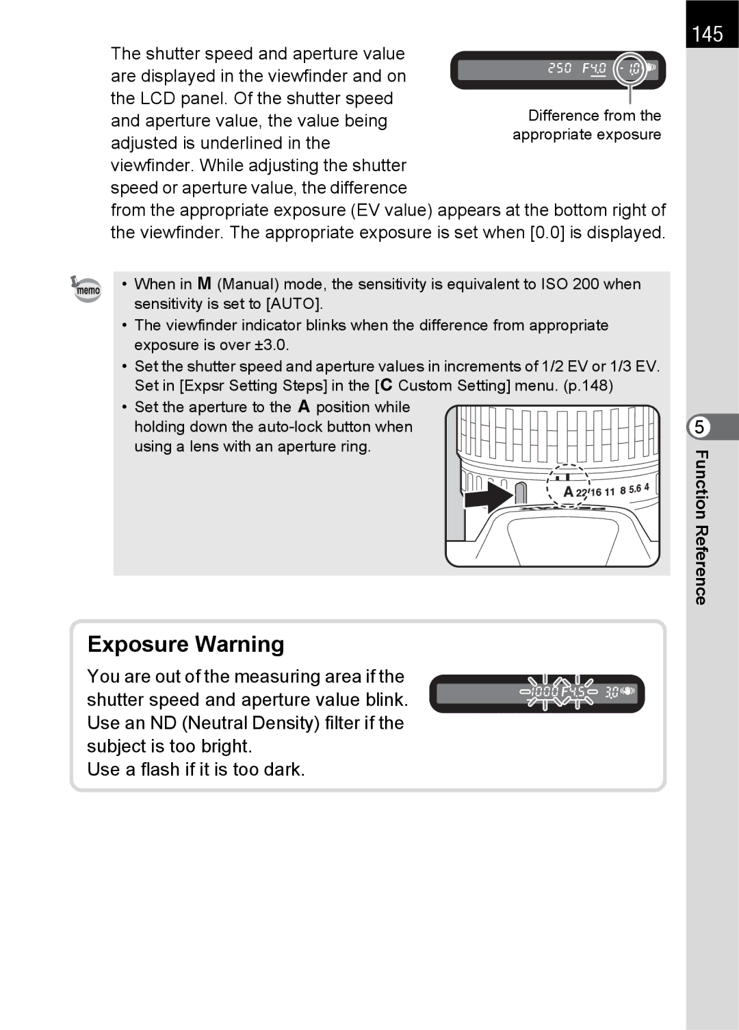 Pentax K100 D specifications 145 