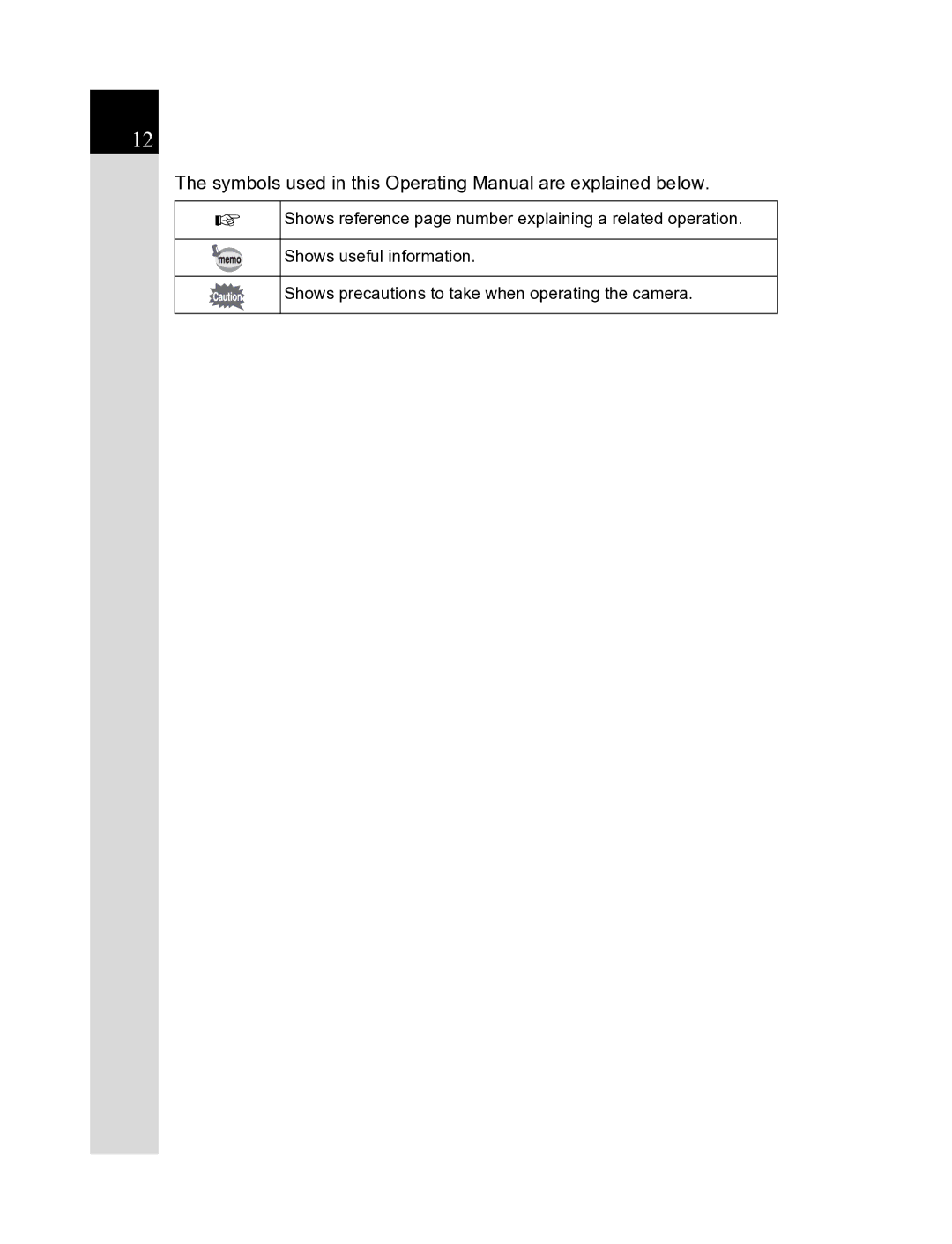 Pentax K20D manual Shows reference page number explaining a related operation, Shows useful information 