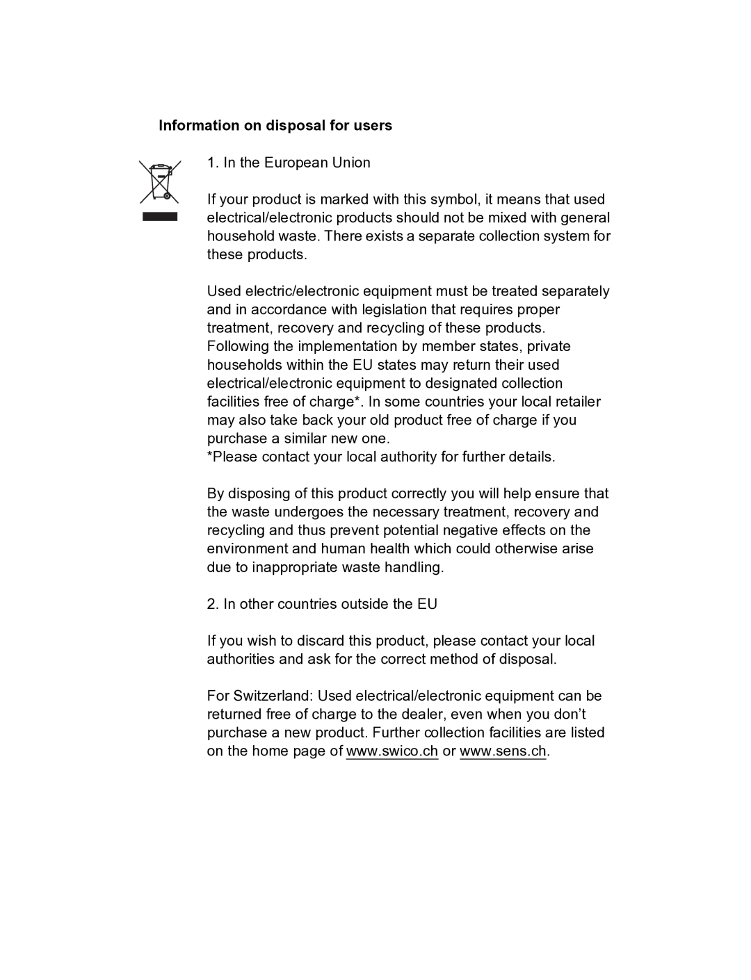 Pentax K20D manual Information on disposal for users 