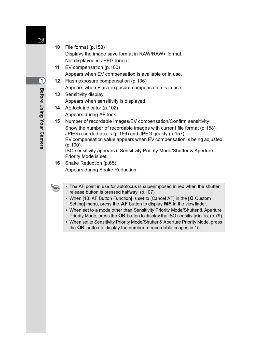 Pentax K20D manual Before Using Your Camera 