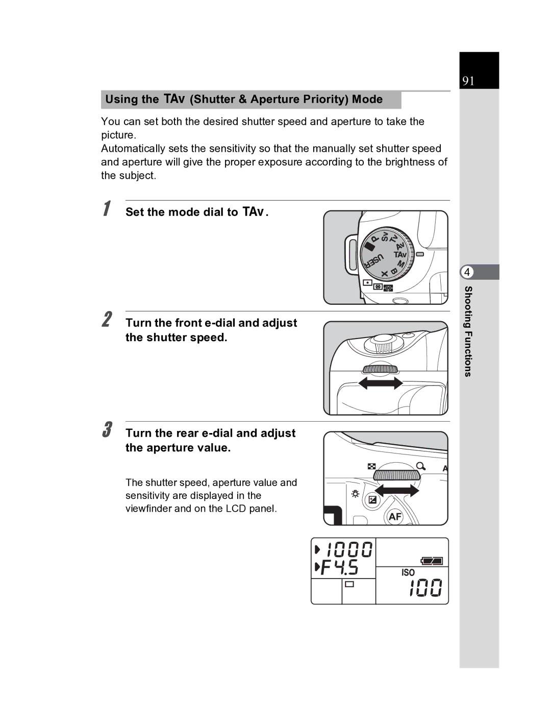 Pentax K20D manual Using the L Shutter & Aperture Priority Mode 