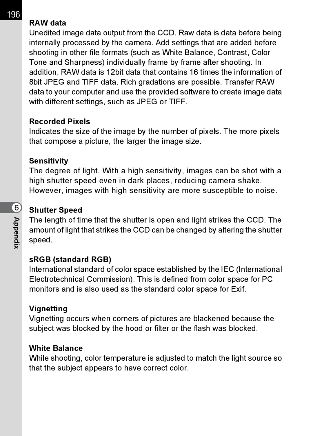 Pentax L specifications 196 