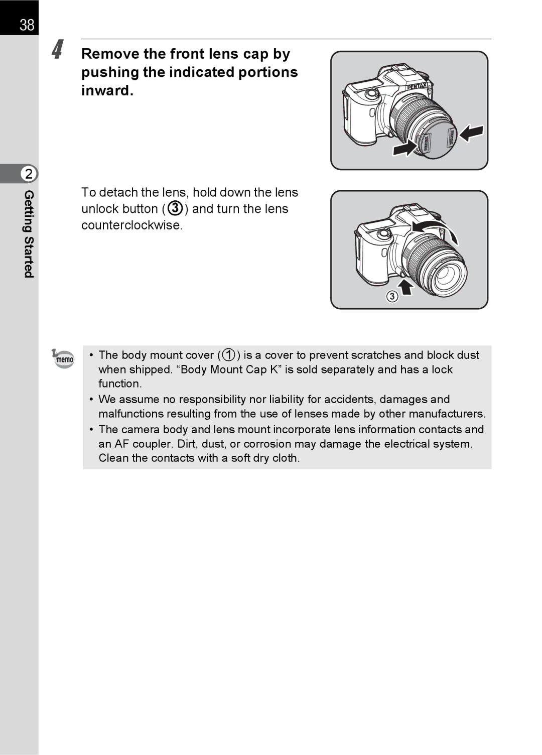 Pentax L specifications GettingStarted 