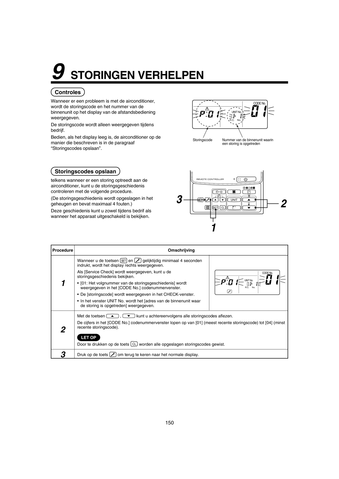 Pentax MMK-AP0121H, MMK-AP0181H, MMK-AP0071H installation manual Storingen Verhelpen, Controles, Storingscodes opslaan 