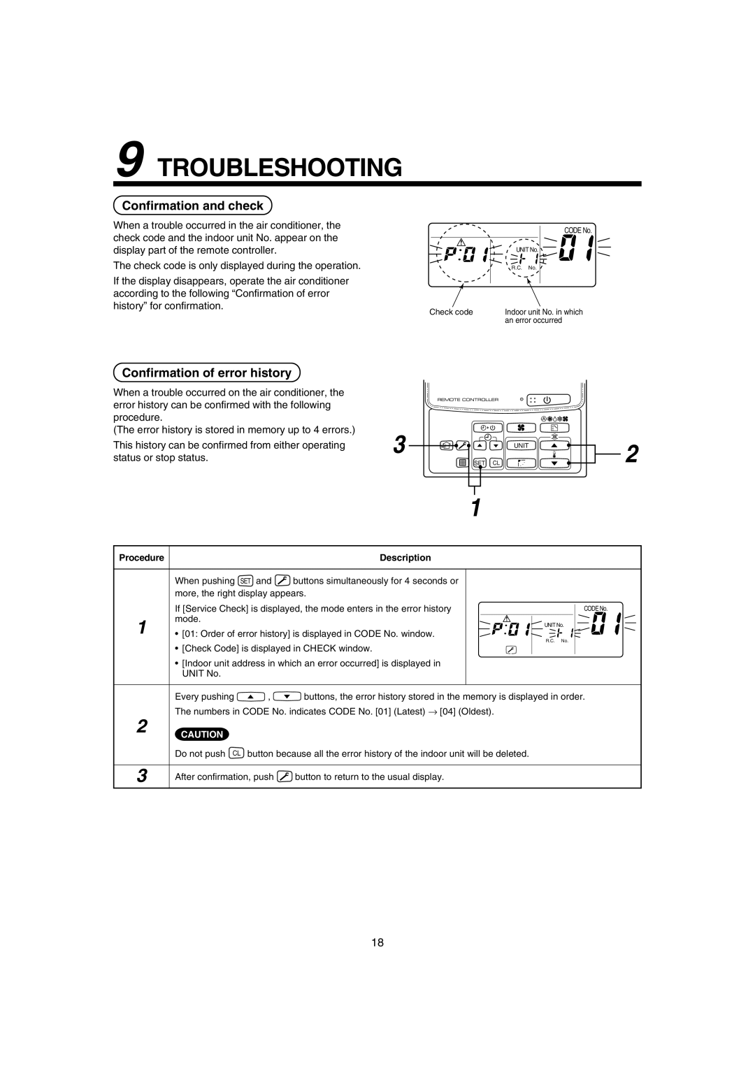 Pentax MMK-AP0121H, MMK-AP0181H, MMK-AP0071H Troubleshooting, Confirmation and check, Confirmation of error history 