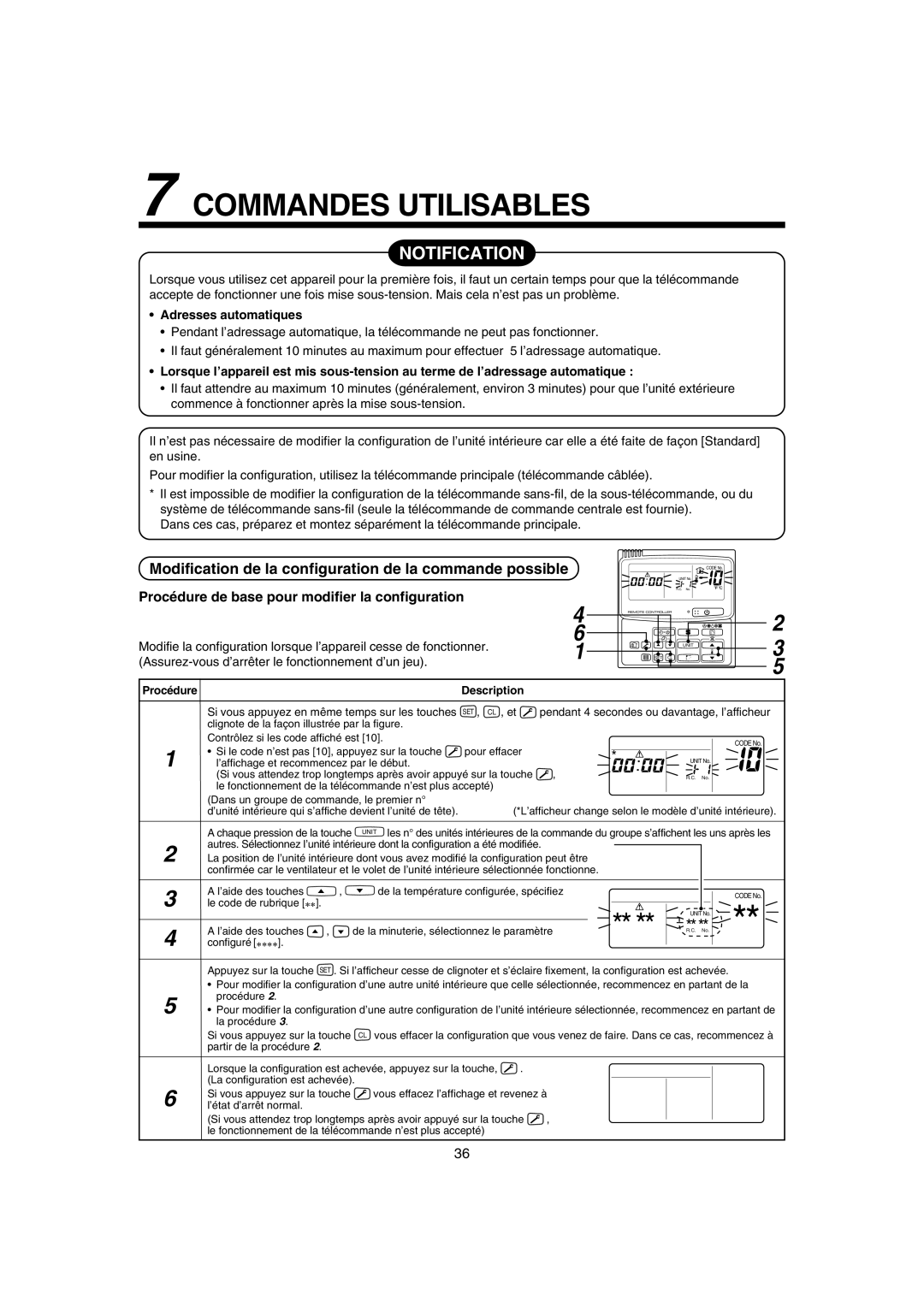 Pentax MMK-AP0121H Commandes Utilisables, Modification de la configuration de la commande possible, Adresses automatiques 