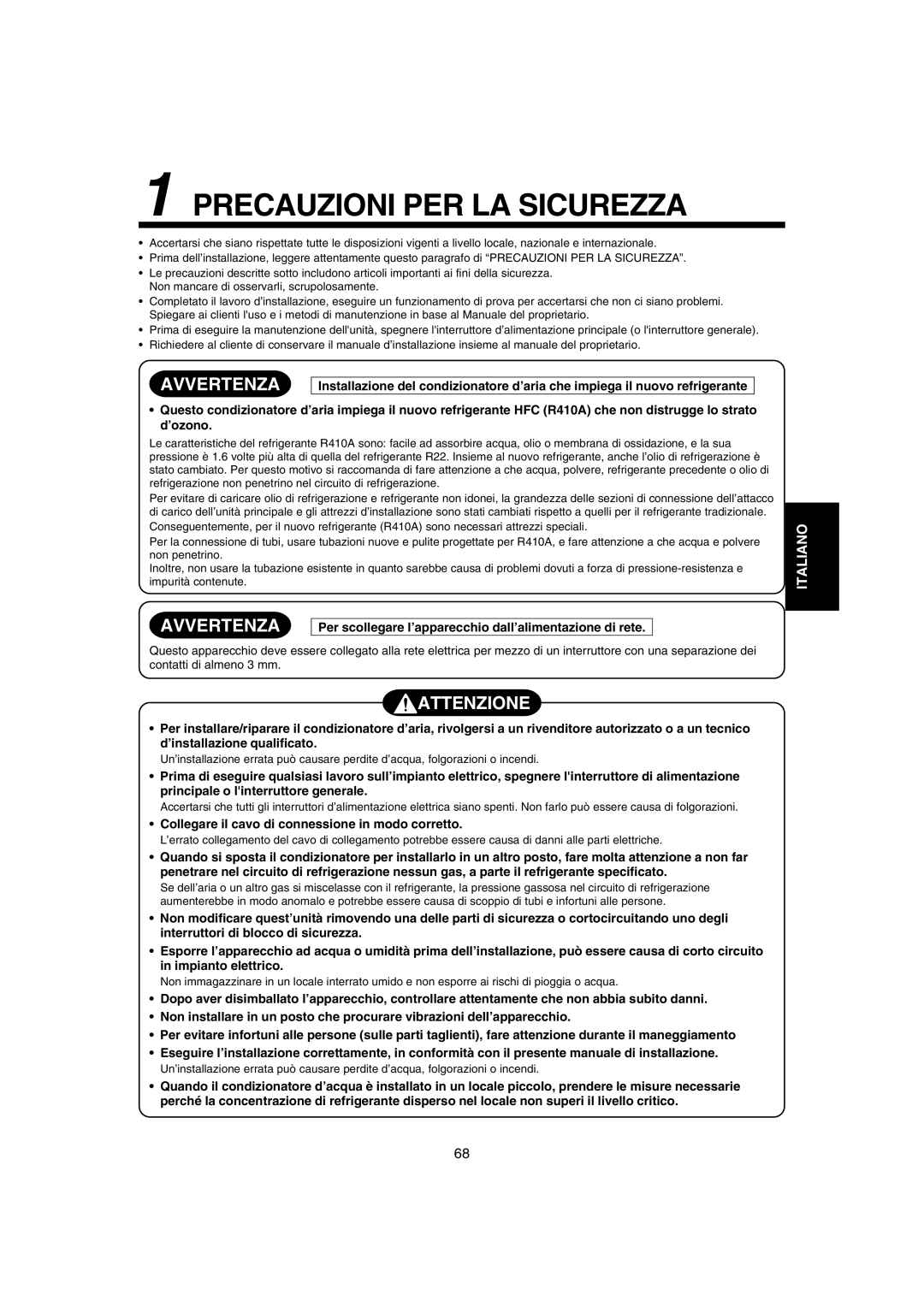 Pentax MMK-AP0071H Precauzioni PER LA Sicurezza, Avvertenza, Attenzione, Collegare il cavo di connessione in modo corretto 